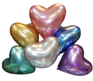 100 PALLONCINI A CUORE CHROME 12