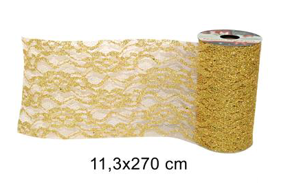 ROTOLO ORGANZA MERLETTO ORO