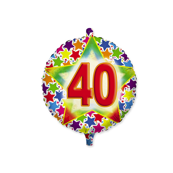 PALLONE 18'' STELLE 40 ANNI - Jolly Toys - Addobbi ed articoli per feste ed  eventi