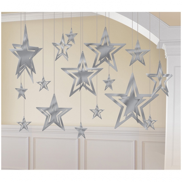 PENDENTI DECORATIVI STELLE ARGENTO