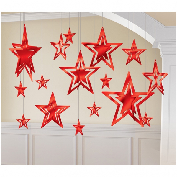 PENDENTI DECORATIVI STELLE ROSSE