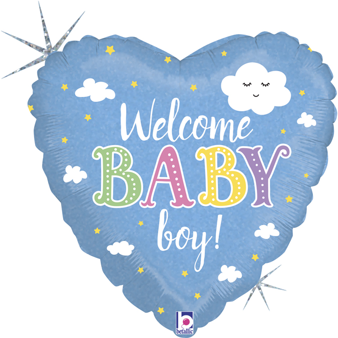 PALLONE CUORE WELCOME BABY BOY