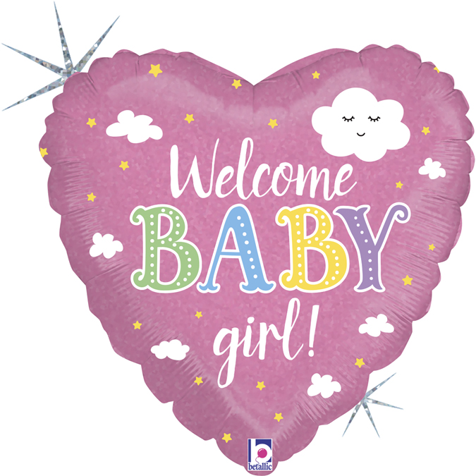 PALLONE CUORE WELCOME BABY GIRL