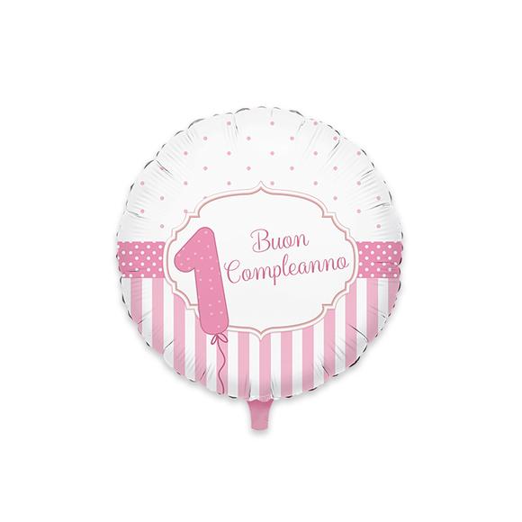 PALLONE ROSA PRIMO COMPLEANNO