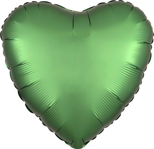 PALLONCINO SATINATO CUORE VERDE SMERALDO