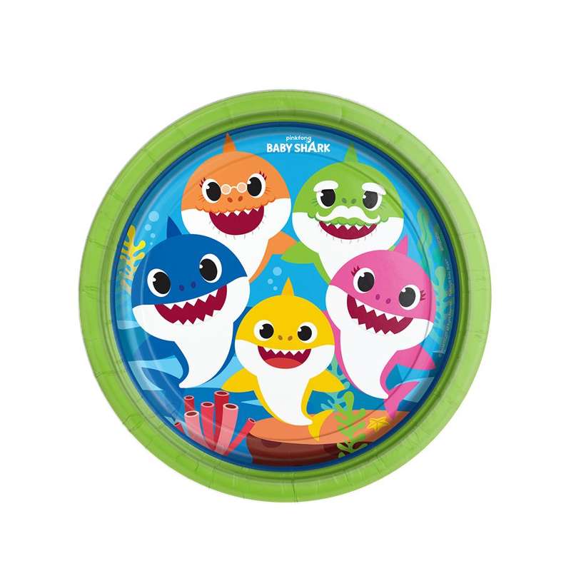 Piatto carta 23cm Baby Squalo 